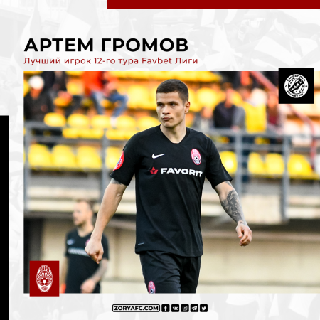 Артем Громов – лучший игрок 12-го тура Favbet Лиги!